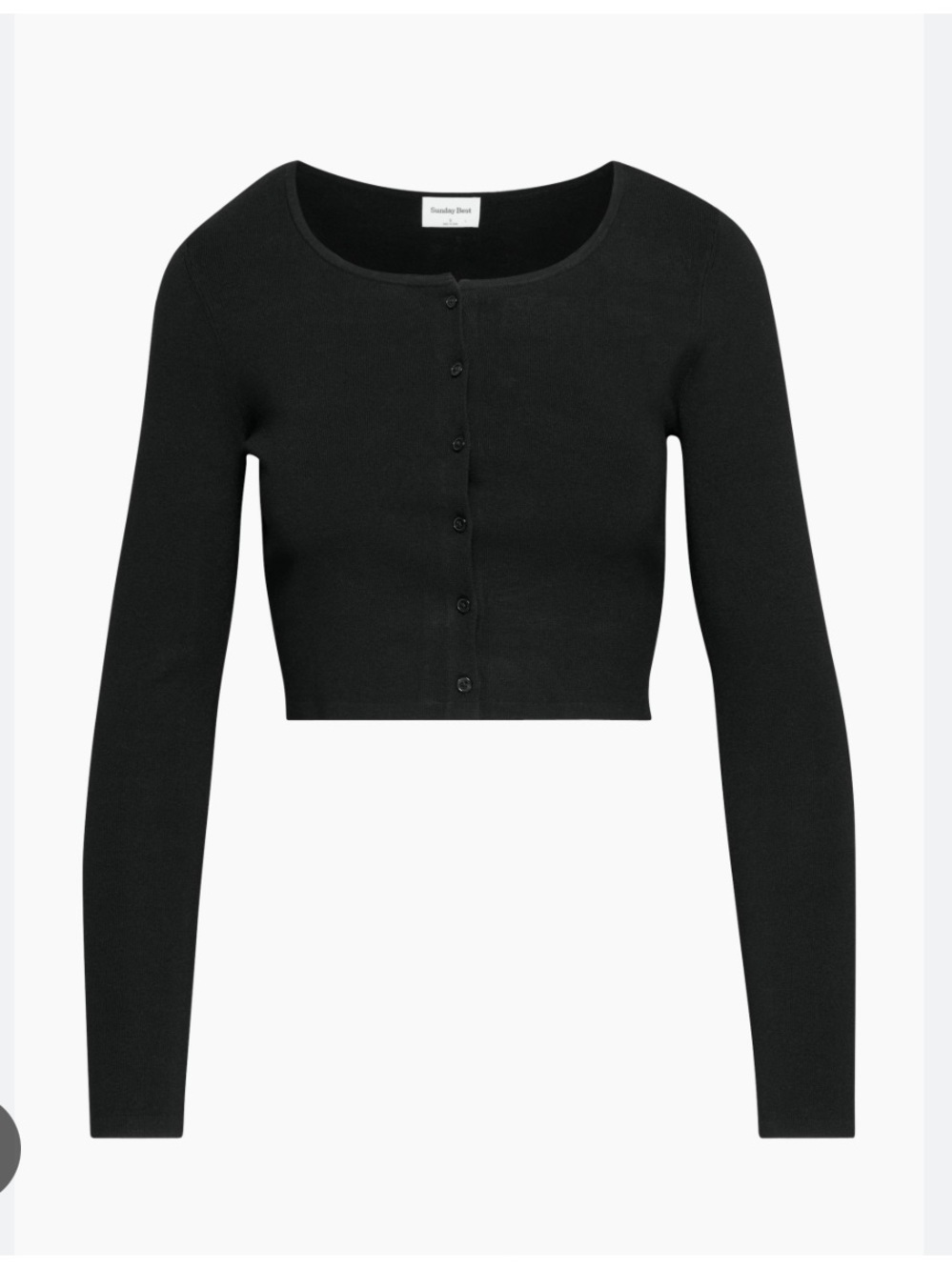 Sunday Best Black Cropped Button-Front Cardigan
